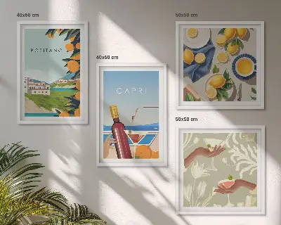 Komplet slika za spavaću sobu motiv talijanskih limuna na Capriju