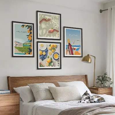 Komplet slika za spavaću sobu motiv talijanskih limuna na Capriju