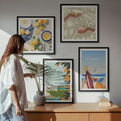 Komplet slika za spavaću sobu motiv talijanskih limuna na Capriju