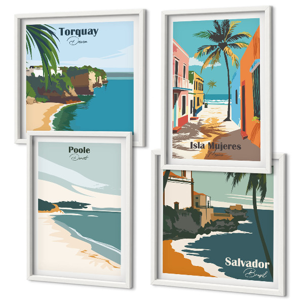 Komplet slika za spavaću sobu Tropske plaže i palme