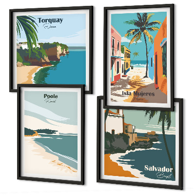 Komplet slika za spavaću sobu Tropske plaže i palme