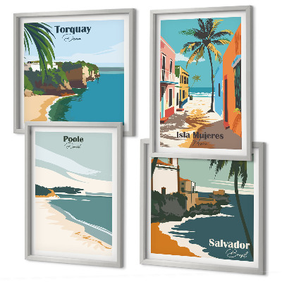Komplet slika za spavaću sobu Tropske plaže i palme