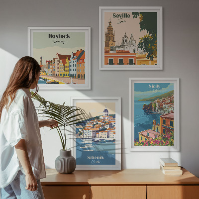 Komplet slika za spavaću sobu Krajolici europskih gradova