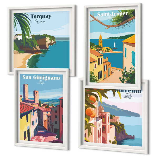 Set 4 slike u okviru Talijanski primorski gradovi