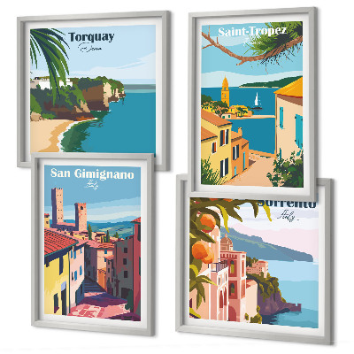 Set 4 slike u okviru Talijanski primorski gradovi