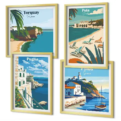 Dekorativni komplet slika za zid Turistički primorski krajolici