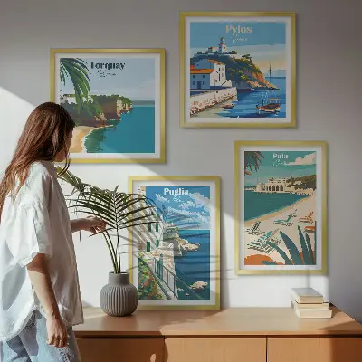 Dekorativni komplet slika za zid Turistički primorski krajolici