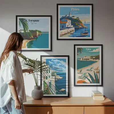 Dekorativni komplet slika za zid Turistički primorski krajolici
