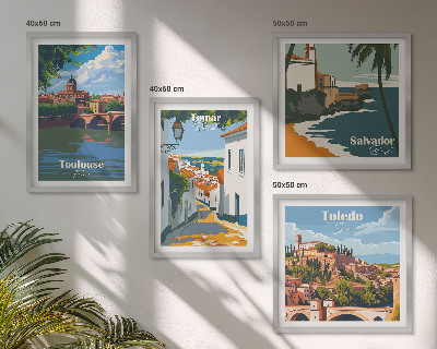 Dekorativni komplet slika za zid Retro gradska grafika
