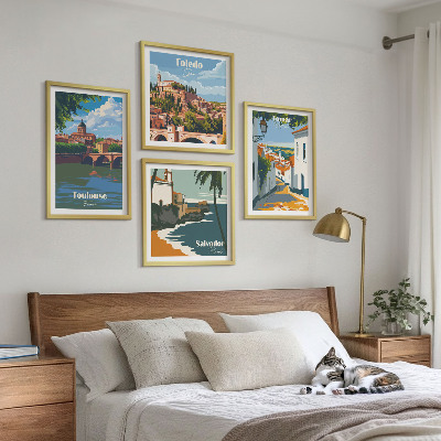 Dekorativni komplet slika za zid Retro gradska grafika