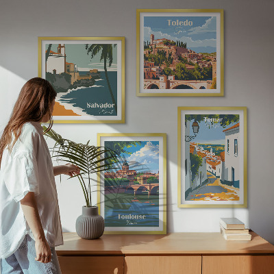 Dekorativni komplet slika za zid Retro gradska grafika