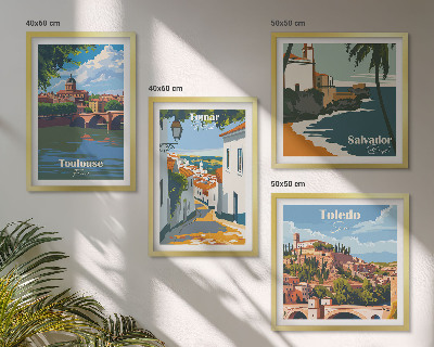 Dekorativni komplet slika za zid Retro gradska grafika