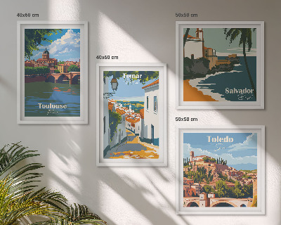 Dekorativni komplet slika za zid Retro gradska grafika