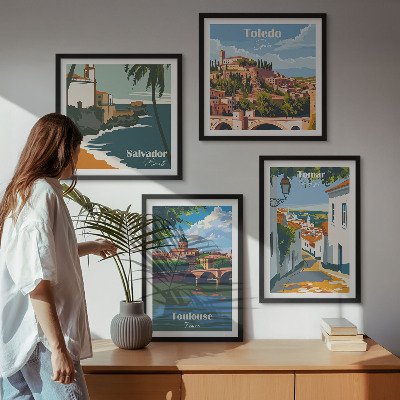 Dekorativni komplet slika za zid Retro gradska grafika