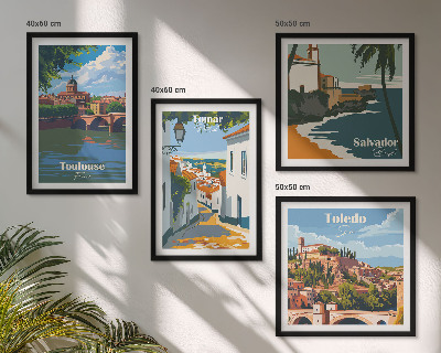 Dekorativni komplet slika za zid Retro gradska grafika