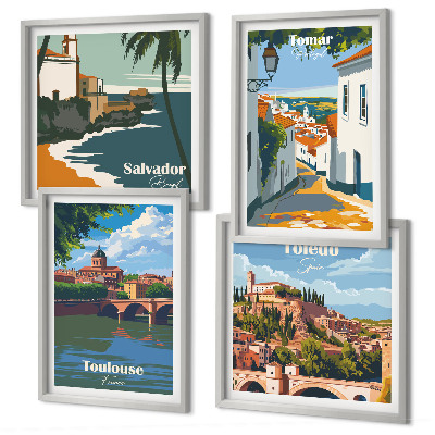 Dekorativni komplet slika za zid Retro gradska grafika