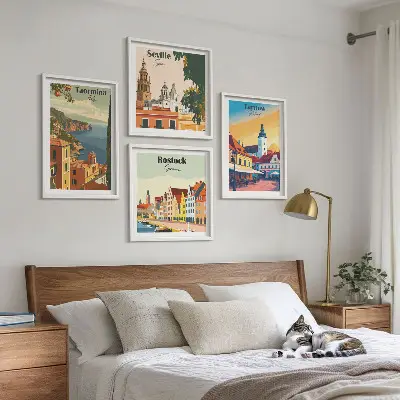 Komplet slika za spavaću sobu motiv arhitekture obalnih gradova