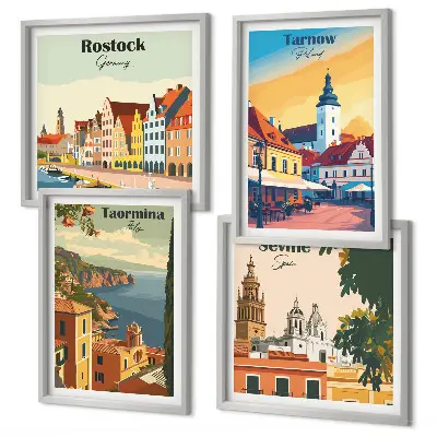 Komplet slika za spavaću sobu motiv arhitekture obalnih gradova