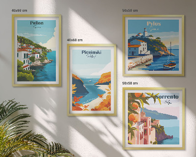 Komplet slika za spavaću sobu Retro pejzaži u slikovitom stilu