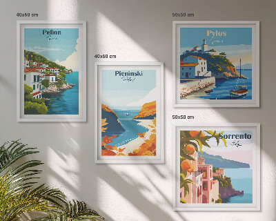 Komplet slika za spavaću sobu Retro pejzaži u slikovitom stilu