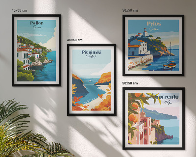 Komplet slika za spavaću sobu Retro pejzaži u slikovitom stilu