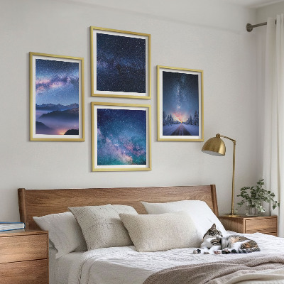 Komplet slika za spavaću sobu Noćno nebo, planine, zimski prostor