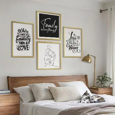 Dekorativni komplet slika za zid s motivima obitelji, ljubavi, topline i doma