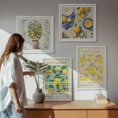 Dekorativni komplet slika za zid motivi talijanskog citrusnog drveta