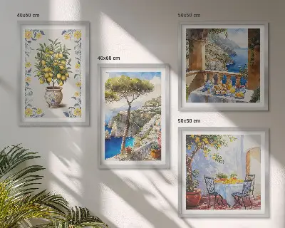 Komplet slika za spavaću sobu s motivom morskog limunovog stabla