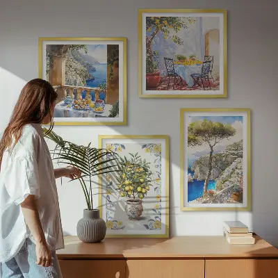 Komplet slika za spavaću sobu s motivom morskog limunovog stabla