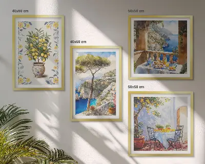 Komplet slika za spavaću sobu s motivom morskog limunovog stabla