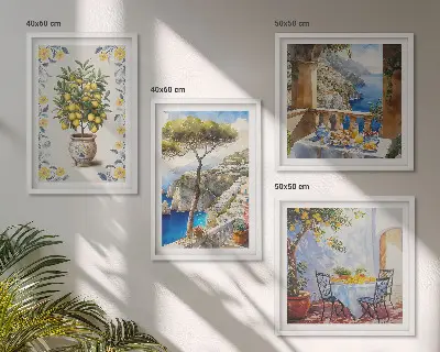 Komplet slika za spavaću sobu s motivom morskog limunovog stabla