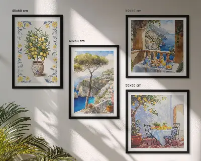 Komplet slika za spavaću sobu s motivom morskog limunovog stabla