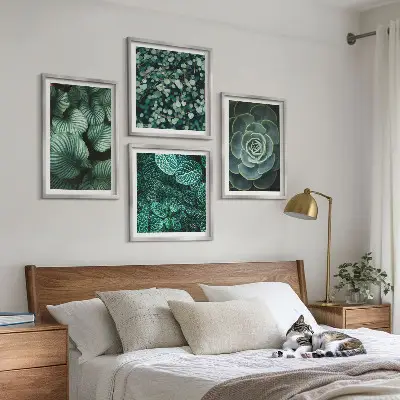 Set 4 slike s motivom zelenih sukulenta u okviru