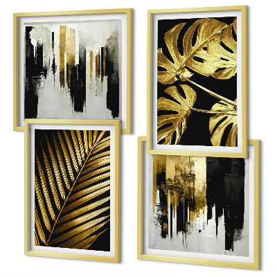 Dekorativni komplet slika za zid Sažetak lišća palme Monstera