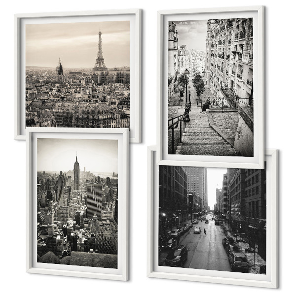 Komplet slika za spavaću sobu Pogled na Pariz, New York, stepenice