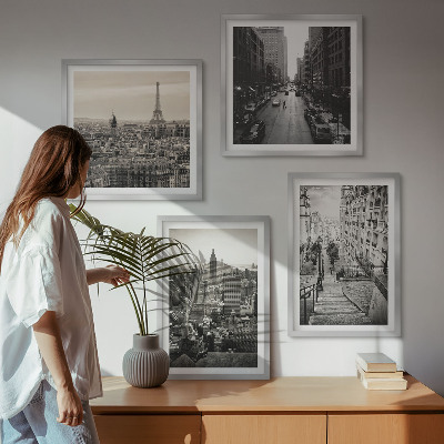 Komplet slika za spavaću sobu Pogled na Pariz, New York, stepenice