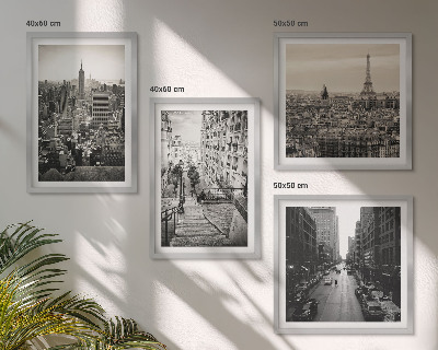 Komplet slika za spavaću sobu Pogled na Pariz, New York, stepenice