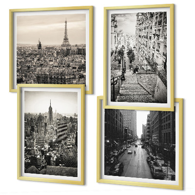 Komplet slika za spavaću sobu Pogled na Pariz, New York, stepenice