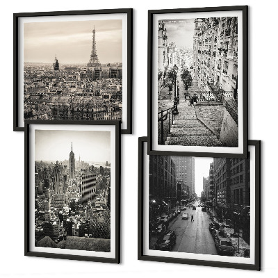 Komplet slika za spavaću sobu Pogled na Pariz, New York, stepenice