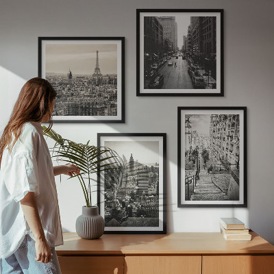 Komplet slika za spavaću sobu Pogled na Pariz, New York, stepenice