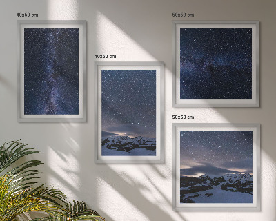 Set 4 slike u okviru Noćno nebo, planine, zvijezde