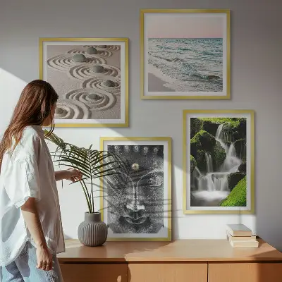 Komplet slika za spavaću sobu motiv mira prirode s Budom