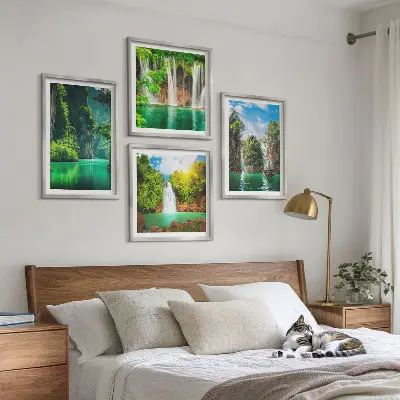 Dekorativni komplet slika za zid zeleni krajolici s motivima slapova