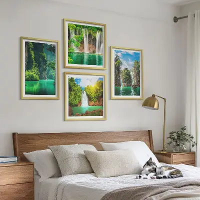 Dekorativni komplet slika za zid zeleni krajolici s motivima slapova