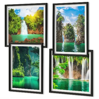 Dekorativni komplet slika za zid zeleni krajolici s motivima slapova