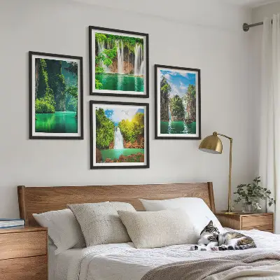 Dekorativni komplet slika za zid zeleni krajolici s motivima slapova