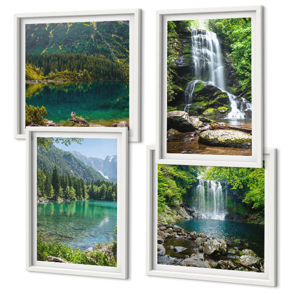 Set 4 slike u okviru Slapovi u zelenom okruženju
