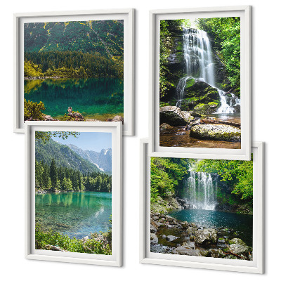 Set 4 slike u okviru Slapovi u zelenom okruženju