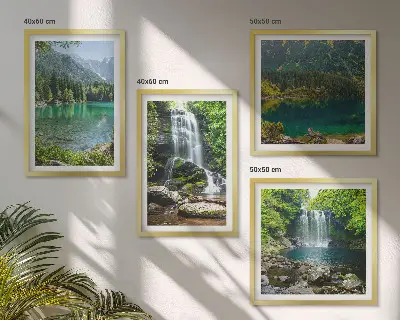 Slapovi u zelenom okruženju set od 4 slike u okviru